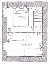 Plan du Niveau inférieur du gite : les chambres